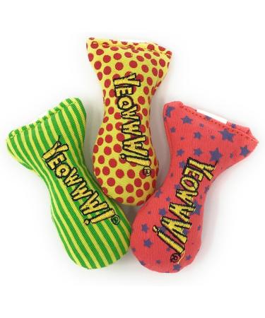 YEOWWW catnip toys for cats - organic very strong catnip fish stinkies sardines cat toys with catnip pack of 3 colourful patterns - 7.5cm long - Buy Online on GoSupps.com