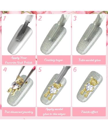 82 Pieces 3D Nail Charms - Bear, Heart, and Letter Rhinestone Nail Studs in Gold and Silver for Women and Girls DIY Nail Art - Buy Online on GoSupps.com