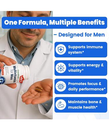 VEV Multivitamin for Men Mens Multivitamins and Minerals with Vitamin A, C, D, B Complex, Magnesium, Zinc, Selenium & More Daily Health & Nutrition Support 120 Capsules, 60-Day Supply 120 Count (Pack of 1) - Buy Online on GoSupps.com