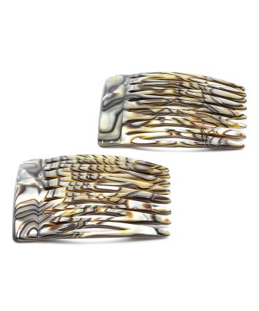 Camila Paris Onyx and Pearl French Hair Side Comb 4 Pack - Handmade Small Decorative Combs for Women, Strong Hold Clips - Made in France - Buy Online on GoSupps.com