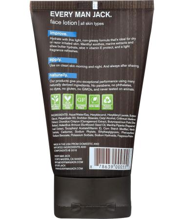 Every Man Jack Face Lotion & Post-Shave - Signature Mint (4.2 fl. oz.) - Buy Online on GoSupps.com