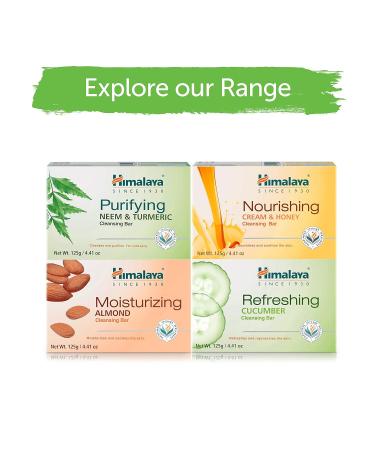Himalaya Refreshing Cucumber Cleansing Bar 4.41 oz (Pack of 6) - Face and Body Soap for Soft Skin - Buy Online on GoSupps.com