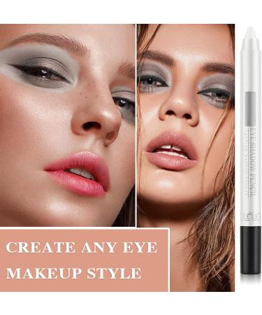 Glitter Shimmer Cream White Eyeshadow Stick Highly Pigmented Long Lasting Waterproof Metallic Eye Shadow Pencil Crayon Makeup Pen with Sharpener Easy to Use & Carry(Pearlescent White) - Buy Online on GoSupps.com