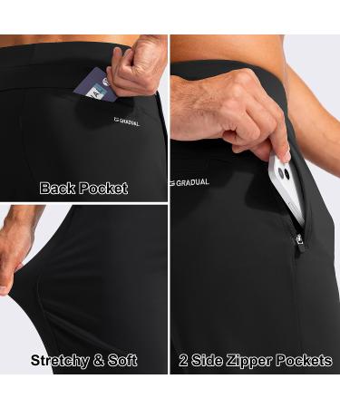 G Gradual Men's Golf Joggers Pants - Slim Fit Stretch Sweatpants with Zipper Pockets, Ideal for Work, Running - Black, Medium - Buy Online on GoSupps.com
