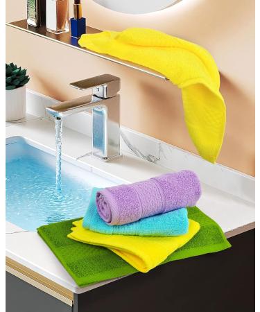 Ultra Soft Cotton Washcloths for Sensitive Skin - 12 Pack, 13x13 inches, 4 Colors - Buy Online on GoSupps.com