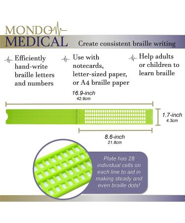 MonMed Braille Fingerboard Writing Slate - 4 Line Embosser Plate for Blind & Visually Impaired - Buy Online on GoSupps.com