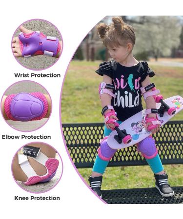 BOSONER Kids/Youth Knee and Elbow Pads Set for Multi Sports - Purple Pink Small (3-9 years) - Buy Online on GoSupps.com