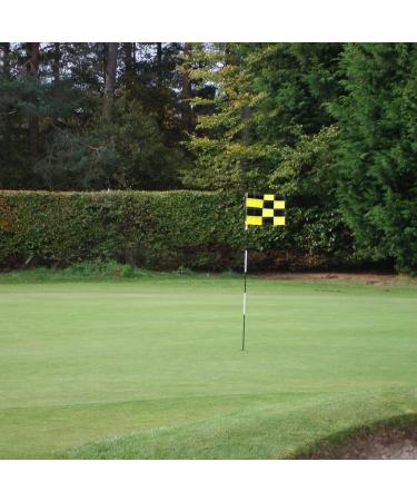 Checkered Golf Flag with Tube Insert - 420D Nylon Mini Pin Flags for Home Yard, Blue+Yellow - Buy Online on GoSupps.com