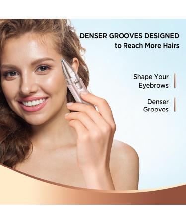 Facial Hair Remover & Eyebrow Trimmer - Portable Rechargeable 2-in-1 Electric Shaver for Women | Painless Hair Removal Device with Light (Gradient Pink - Buy Online on GoSupps.com