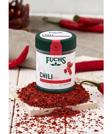 Fox Spices Chilli Flakes - Natural Topping for Meat Dishes Couscous & Bulgur - 50g Reusable Can - Buy Online on GoSupps.com