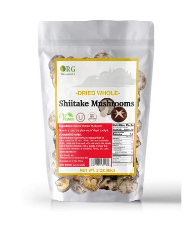 Orgnisulmte Dried Mushrooms,Premium Top Grade Dried Shiitake Mushroom,Natural Grown Mushroom 3Oz