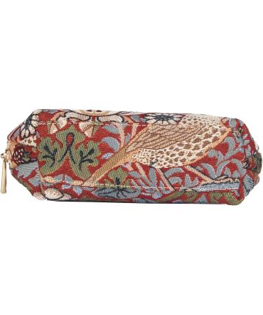 Buy William Morris Strawberry Thief Tapestry Makeup Bag - Red Travel Cosmetic Bag | International Shipping Available - Buy Online on GoSupps.com