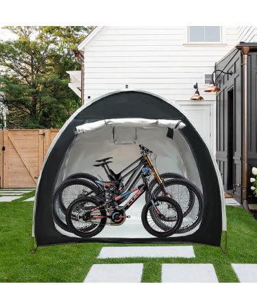 PROLEE Bike Tent 6.6FT Waterproof 210D Oxford Fabric Outdoor Bicycle Cover Shelter | Storage Tent for 2 Bikes in Home Garden - Black - Buy Online on GoSupps.com