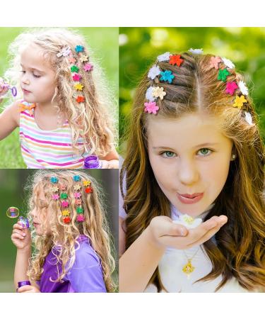 100PCS Mini Flower Hair Claw Clips for Baby Girls | Colorful Toddler Hair Accessories with Strong Hold - Buy Online on GoSupps.com