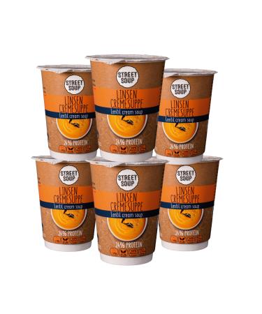 Street soup protein instant soup to go (lentils 6 pieces 300g each) - finished low carb cream soups for diet for losing weight & on the go - lentil soup - ready meals & ready meal vegan & gluten -free