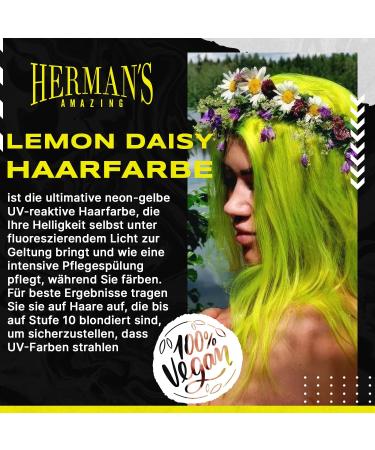 Hermans Amazing semi-permanent Hair Color Lemon Daisy 100% vegan and not tested on animals 115ml - Buy Online on GoSupps.com