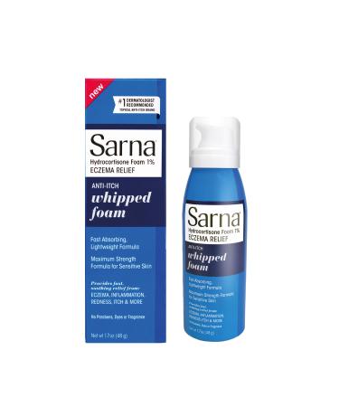 Sarna Eczema Relief Moisturizing Maximum Strength Hydrocortisone Whipped Foam 1.7 Fl Oz