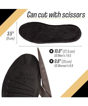Height Increase Insoles with Fur & Air Cushion | 2 Layers Shoe Lifts for Men (US 7-9.5) - Boost Your Height & Comfort - Buy Online on GoSupps.com