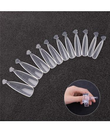 Jawseu 120-Piece Dual Forms Stiletto Nail Tips Kit - Artificial Nail Shapes with Tip Clip & Gel Brush for UV/Acrylic DIY Manicure - Perfect for Polygel A01 - Buy Online on GoSupps.com
