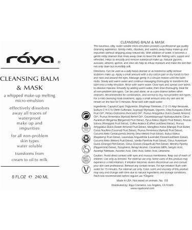 Buy RAYA Facial Cleansing Balm & Mask | Natural Water-Soluble Cleanser & Makeup Remover for Combination & Dry Skin | Gentle Cleansing Mask - International Shipping Available - Buy Online on GoSupps.com