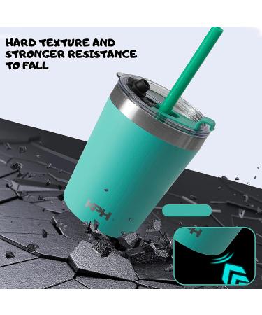 Klickpick Home Kids Cups Set - 8.5oz Stainless Steel Tumbler with Straws, Lids & Insulation - Stackable Toddler Baby Straw Cup in Pink, Teal, Purple & Green - Buy Online on GoSupps.com