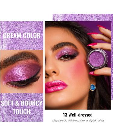 Oulac Glitter Eyeshadow Metallic Finish - Waterproof High Impact Purple Eyeshadow | Vegan Formula | Long-Lasting Wear | Eye-Catching Makeup - 12g - Buy Online on GoSupps.com