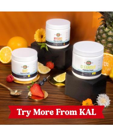 KAL Gut Magnesium Plus Aloe Vera Powder - Lemon Drink Mix - Magnesium Citrate Supplement with Aloe Vera Gel for Digestion & Relaxation Support - No Sugar - 60-Day Guarantee 40 Servings 4.8 OZ - Buy Online on GoSupps.com