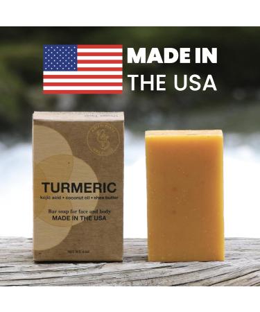 Turmeric Soap with Kojic Acid & Coconut Oil - Organic Vegan Soap for All Skin Types - Made in USA - Buy Online on GoSupps.com