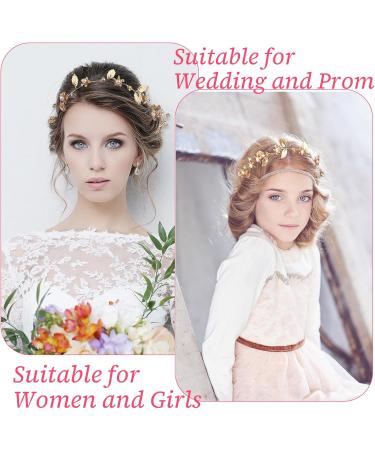 Gold Leaf Headband for Women Flower Girl Headpiece Gold Headband Wedding Hair Accessories for Kids Pearl Headpiece Wedding Bridal Boho Hair Piece Gold Hair Vine Headband for Prom Party - Buy Online on GoSupps.com