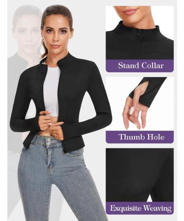 Kiiwah Women's Running Jacket - Lightweight Breathable Sports Jacket with Thumb Holes | XL Black Running & Training Top - Buy Online on GoSupps.com