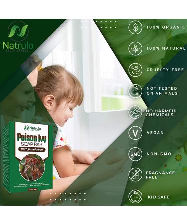 Natrulo Poison Ivy Soap Bar - All Natural Treatment for Poison Ivy, Oak & Sumac - Anti-Itch Cleanser Bar - Soothes Rashes - 4 oz Bar Made in USA - Buy Online on GoSupps.com