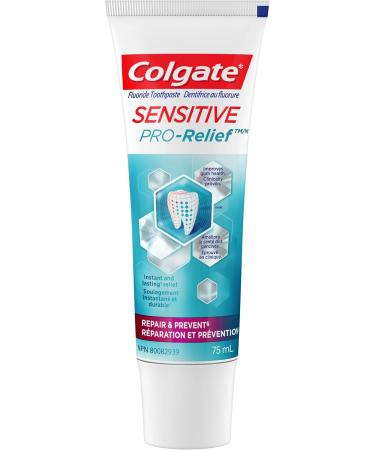 Colgate Sensitive Pro-Relief Repair & Prevent Toothpaste - Dual Zinc and Fluoride Formula for Gum Health Cavity Protection Whitening Toothpaste 75ml 2 Count 150 ml (Pack of 1) Repair & Prevent Toothpaste - Buy Online on GoSupps.com