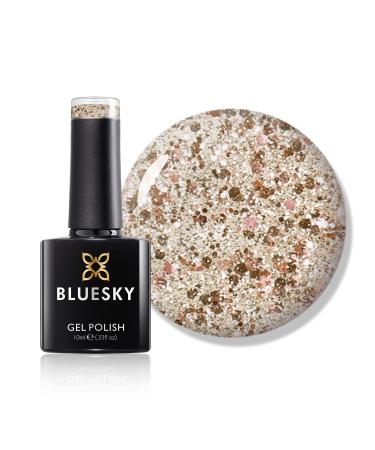 Bluesky Gel Nail Polish Sensitive Aw19 Gold Silver Glitter Long Lasting Chip Resistant 10 ml (Requires Curing Under UV LED Lamp)