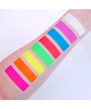 8 x 50ml UV Body Paint - Neon Fluorescent Makeup for Body Painting - Luminous Colors for Black Light Parties - Buy Online on GoSupps.com