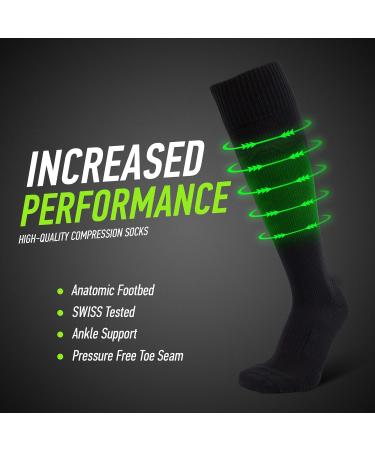CFA V1 Compression Socks for Men & Women | Ideal for Running Gym Cycling | Sustainable Danish Design | Super Black - Buy Online on GoSupps.com