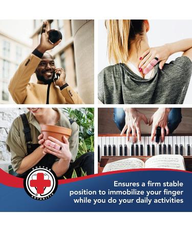 Doctor Developed Finger Splint - Fits Ring, Index, Pinky & Middle - Trigger Finger, Arthritis, RSI - 2 Sizes (L/XL) - Handbook Included - Buy Online on GoSupps.com