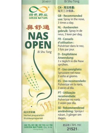 Bi Shu Tong (Nasopen) TCM Herbal Formula Nasal Spray 20ml - Green Nature for Effective Relief - Buy Online on GoSupps.com