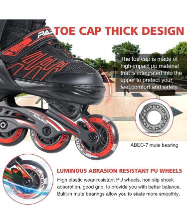 Illuminating Adjustable Inline Skates for Kids & Adults | All-Wheel Glow Roller Skates - Red - Buy Online on GoSupps.com
