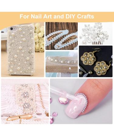 Yuxianlb Nail Art Charms - 2 Boxes of Flat Back Pearls Gold & Silver Nail Stones Perfect for Nail Designs - Buy Online on GoSupps.com