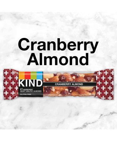 KIND Nut Bars Cranberry Almond - Gluten Free, 5g Protein, 1.4oz, 24 Count - Buy Online on GoSupps.com