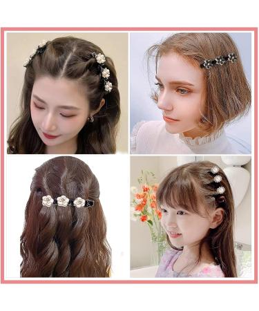 Shop Stylish 5-Piece Kolibri Hair Clip Set with Crystal Flower & Pearls - Double Layer Duck Beak Clips for Women & Girls - International Shipping Available - Buy Online on GoSupps.com