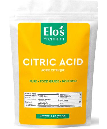 Citric Acid (2LB) by Elo s Premium |100% All-Natural Food Grade Flavour Enhancer| Packaged In Canada| Used As Household Cleaner and Preservative| Non-GMO Kosher and Halal Friendly Gluten Free| Make Skincare Cooking Baking Bath Bombs and More