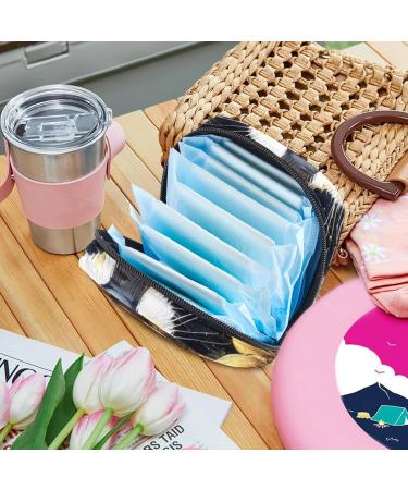 MuooouM Portable Storage Bag for Women - Cat & Sunflower Motif | Menstruation Cup & Bandages Organizer | Stylish & Functional for Teens & Girls - Buy Online on GoSupps.com