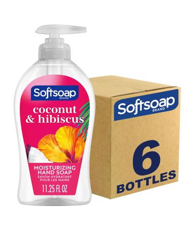 Softsoap Coconut & Hibiscus Scent Hydrating Liquid Hand Soap Liquid Hand Soap 11.25 Ounce 6 Pack Coconut & Hibiscus 11.25 Fl Oz (Pack of 6)