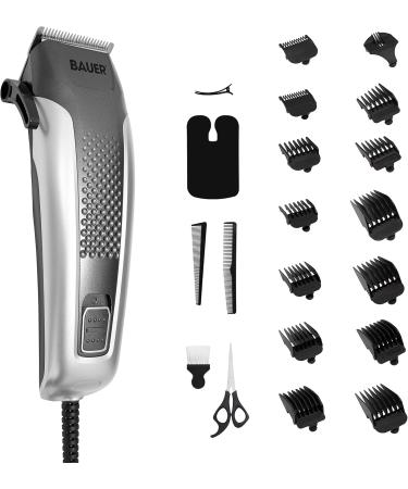 Bauer Professional Hair Clipper and Grooming Kits for Men/High Precision and Adjustable Lengths/Stainless Steel Blades/Accessories Included (Hair Clipper Travel Set) - Buy Online on GoSupps.com