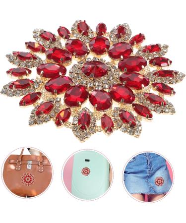 EXCEART Diy Rhinestone Decor Banner for Coat Clothing Garment Patches Accessories Bottom Hat Creative Red 1X10.8X10.8CM - Buy Online on GoSupps.com