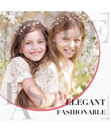 Girl Princess Wedding Headband Set - Pearl Rhinestone Flower Hair Accessories for Girls - Buy Online on GoSupps.com