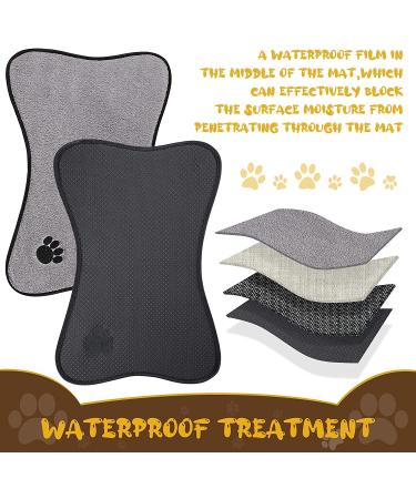 Bone Shape Dog Mat Set - Non-Slip Microfiber Pet Feeding Mats for Bowls - Water Absorbent & Embroidered - 2 Colors Available - Buy Online on GoSupps.com