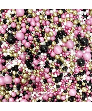 Metallic gold pink black white Sprinkles for cupcake cookies cake toppers pearls chocolate balls 100s and 1000s new year decoration topper sprinkle mix blend POP FIZZ CLINK