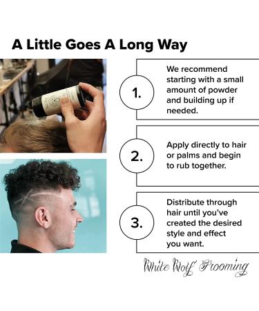 White Wolf Hair Styling Powder for Men - Instant Thickening Volumizer Dust - Firm Hold, Matte Finish - Cruelty-Free, Vegan - Ideal for Fine & Thinning Hair - Buy Online on GoSupps.com